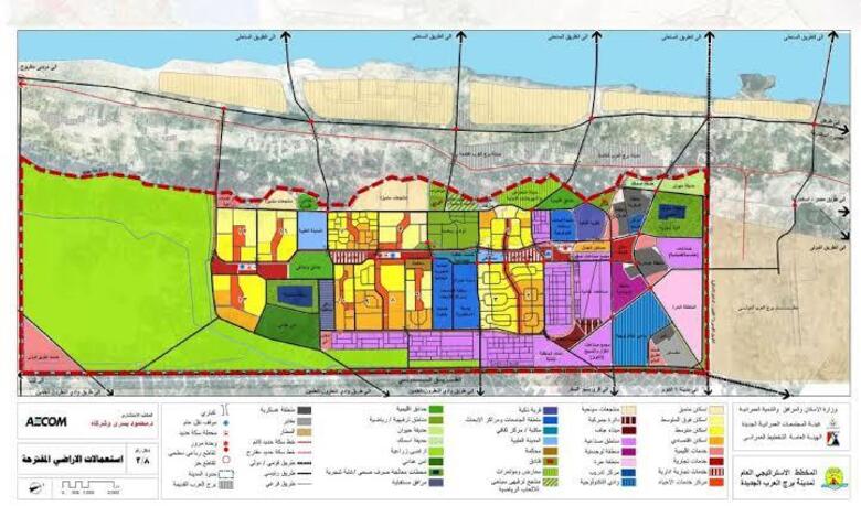خريطة مدينة برج العرب الجديدة